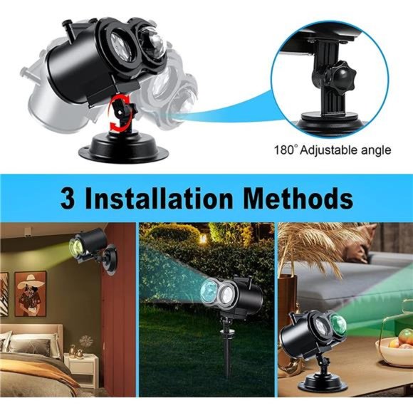 Christmas Projector Lights Outdoor, LED Holiday Projector Night Light Waterproof - Picture 4 of 6